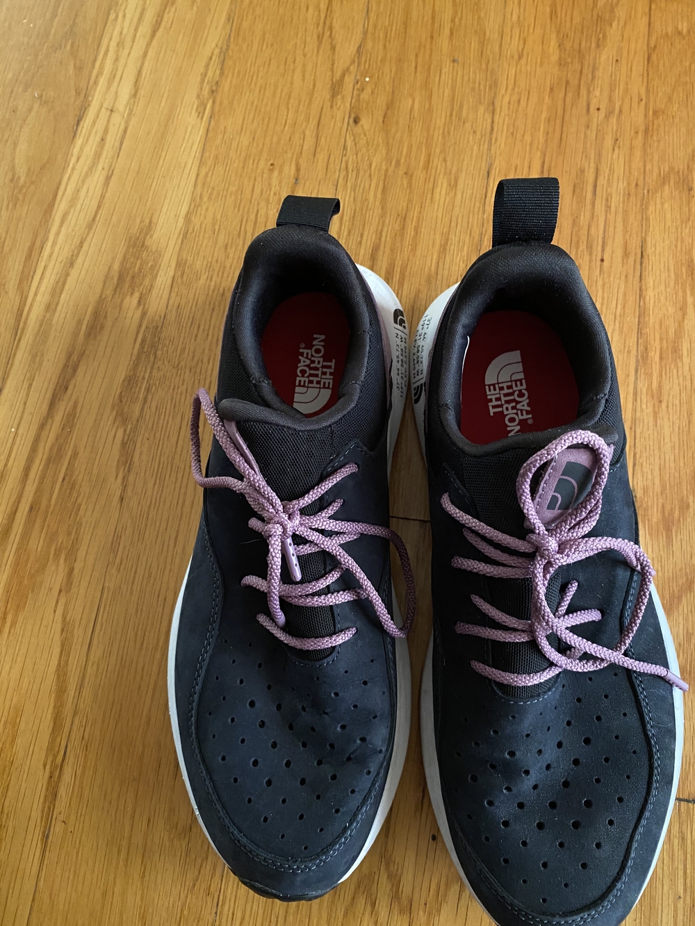 The North Face Women's Blue Sneakers with Purple Laces